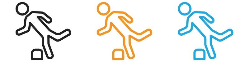 Man tripping logo set collection for web app ui vector