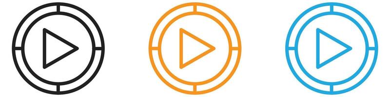 Media player logo set collection for web app ui vector