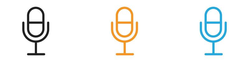 Mic button logo set collection for web app ui vector