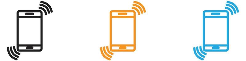 Mobile phone vibrating logo set collection for web app ui vector