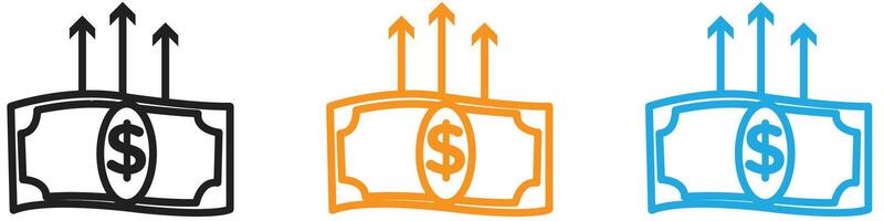 Money growing logo set collection for web app ui vector
