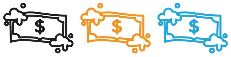 Money laundering logo set collection for web app ui vector