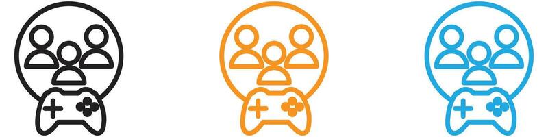 Multi Game player logo set collection for web app ui vector