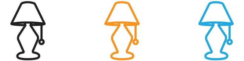 Night Bedside Lamp logo set collection for web app ui vector