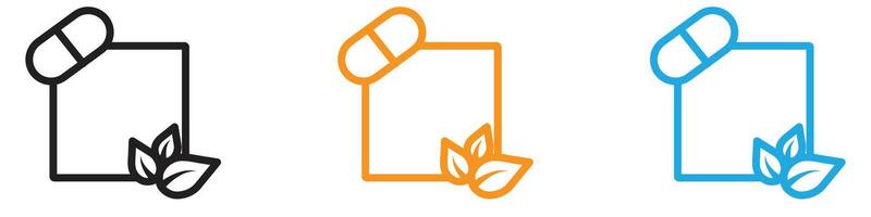 Natural medicine logo set collection for web app ui vector