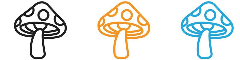 Mushroom logo set collection for web app ui vector