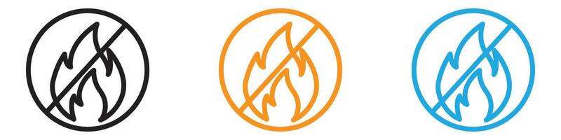 No fire logo set collection for web app ui vector