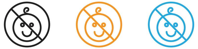 No kid allowed logo set collection for web app ui vector