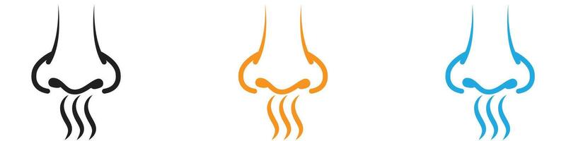 Nose with smoke logo set collection for web app ui vector