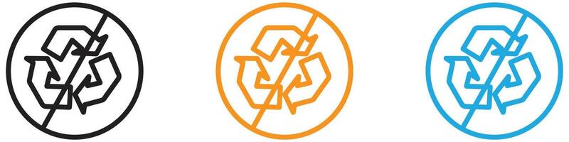 Non Recyclable logo set collection for web app ui vector