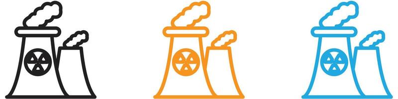 Nuclear power plant logo set collection for web app ui vector