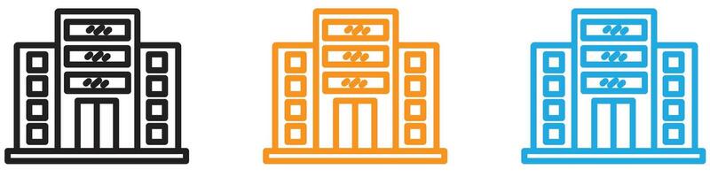 Office building logo set collection for web app ui vector