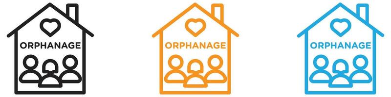 Orphanage house logo set collection for web app ui vector