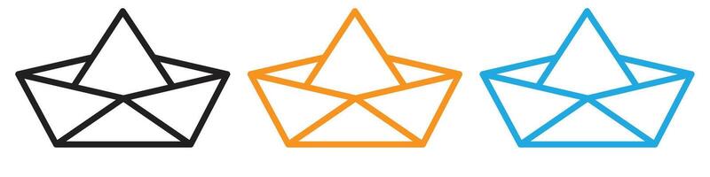 Paper boat logo set collection for web app ui vector
