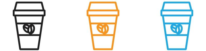 Paper coffee cup logo set collection for web app ui vector