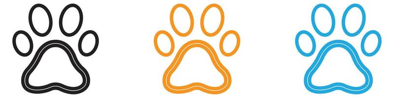 Paw logo set collection for web app ui vector