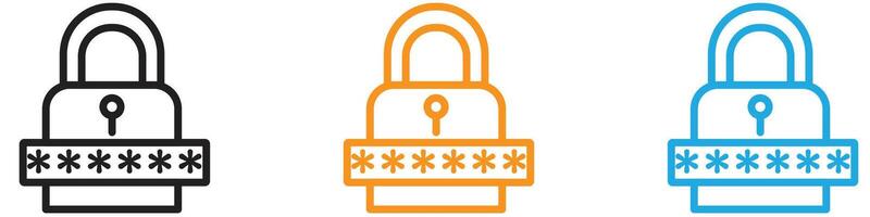 Password security logo set collection for web app ui vector