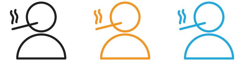 Person smoking logo set collection for web app ui vector