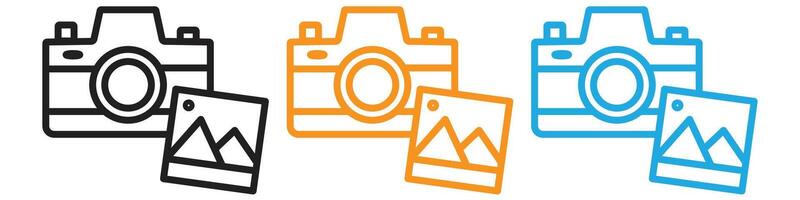 Picture snapshot logo set collection for web app ui vector