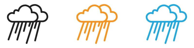 Rainy weather logo set collection for web app ui vector