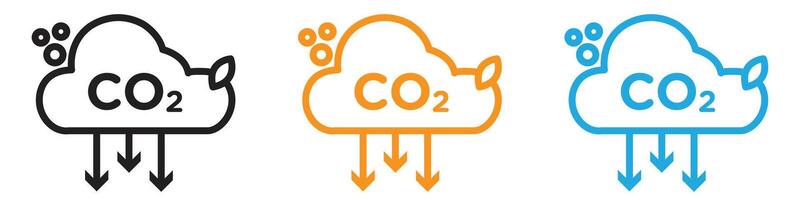 Reduce carbon dioxide co2 logo set collection for web app ui vector