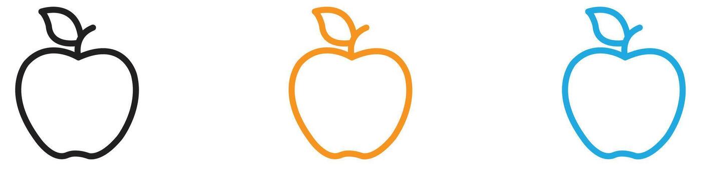 Red apple logo set collection for web app ui vector