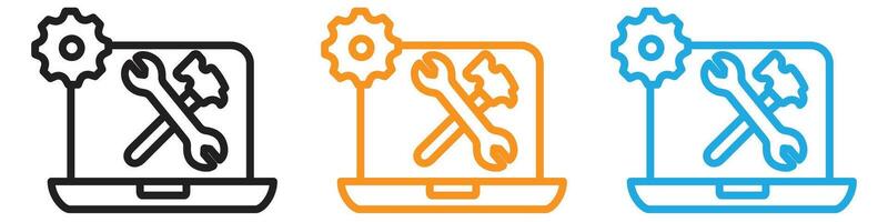 Repairing laptop logo set collection for web app ui vector
