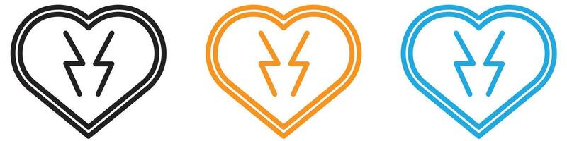 Rescue defibrillator logo set collection for web app ui vector