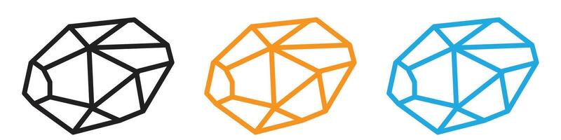Rock stone crystal logo set collection for web app ui vector