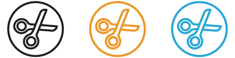 Scissors cutting logo set collection for web app ui vector