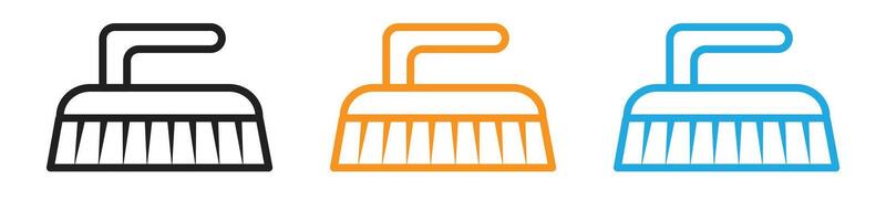 Scrubbing brush logo set collection for web app ui vector
