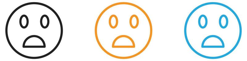 Shocked face logo set collection for web app ui vector