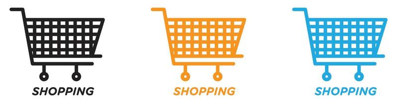 Shopping logo set collection for web app ui vector