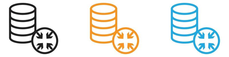 Shrink database logo set collection for web app ui vector