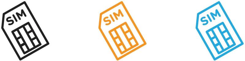 Sim card logo set collection for web app ui vector