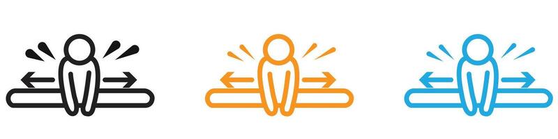 Split legs exercise logo set collection for web app ui vector