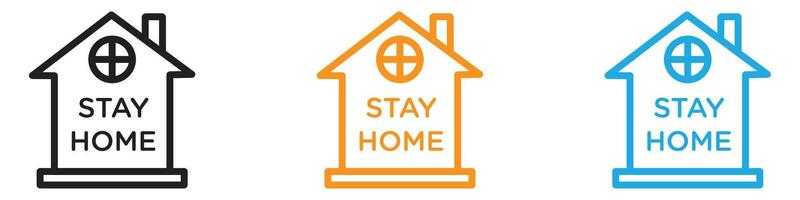 Stay home logo set collection for web app ui vector