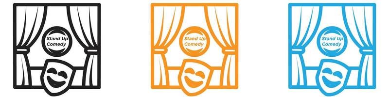 Stand up and theater show logo set collection for web app ui vector
