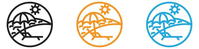 Summer holiday logo set collection for web app ui vector