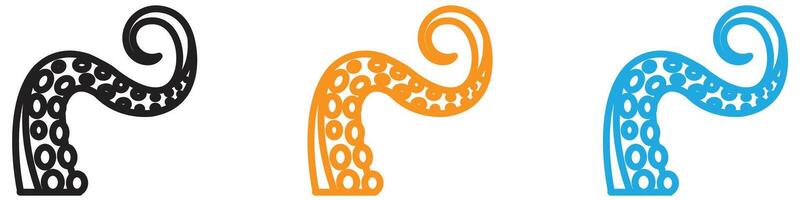 Tentacles octopus logo set collection for web app ui vector