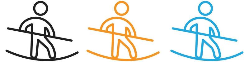 Tightrope walker logo set collection for web app ui vector