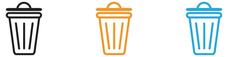 Trash logo set collection for web app ui vector
