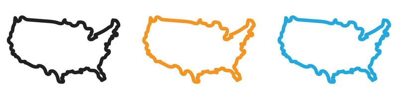 USA Map logo set collection for web app ui vector