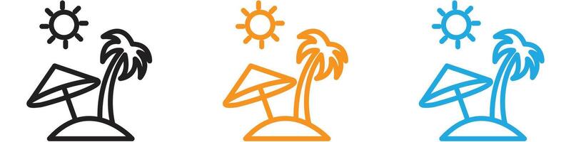 Tropical isle resort logo set collection for web app ui vector