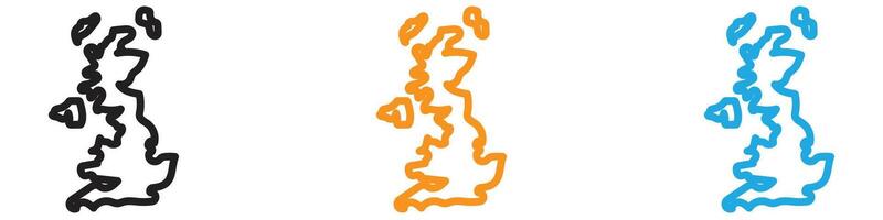 United Kingdom map logo set collection for web app ui vector