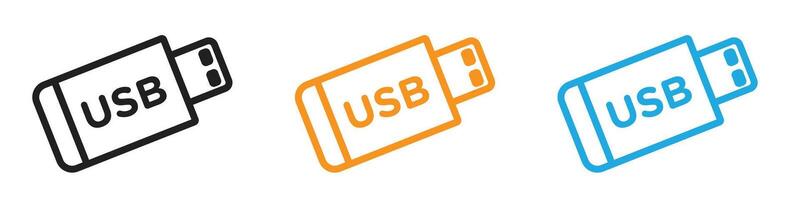 Usb logo set collection for web app ui vector
