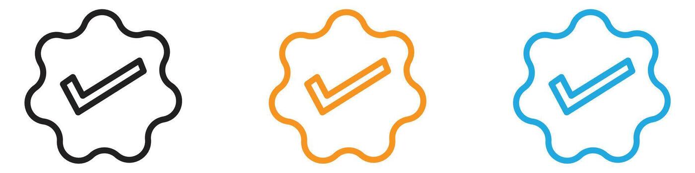 Verified badge logo set collection for web app ui vector