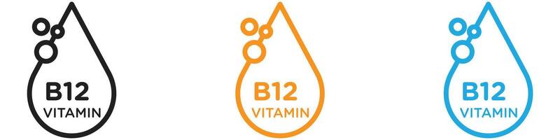 Vitamin B12 drop logo set collection for web app ui vector