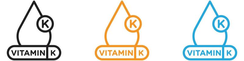 Vitamin K logo set collection for web app ui vector