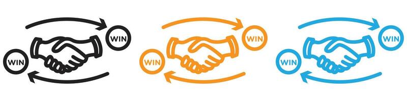 Win-win business deal logo set collection for web app ui vector